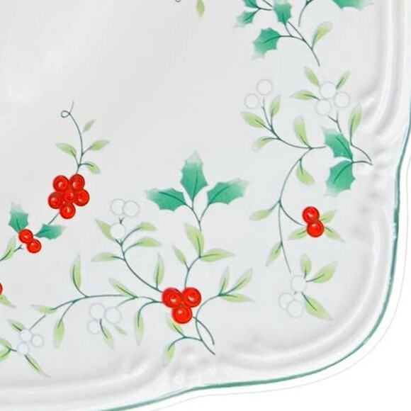 Pfaltzgraff‎ WINTERBERRY Square Serving Platter 12 In Holly & Berries - Picture 3 of 6